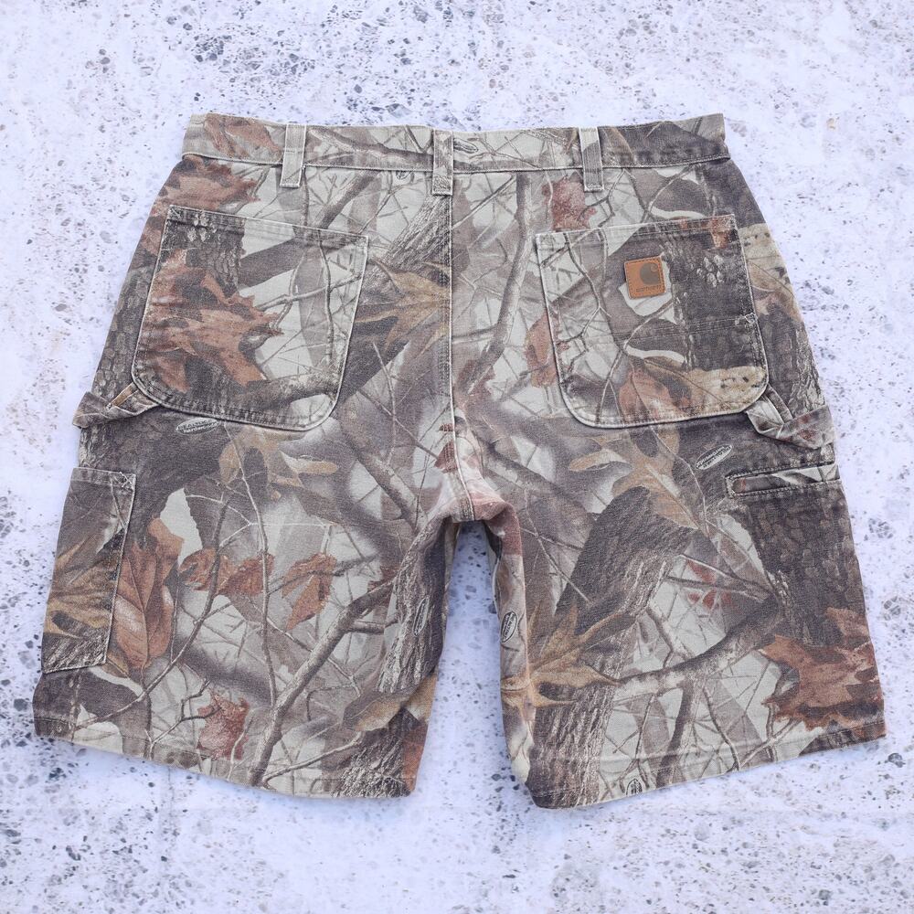Vintage Carhartt B191 CMO Realtree Camo Carpenter Shorts Size 36